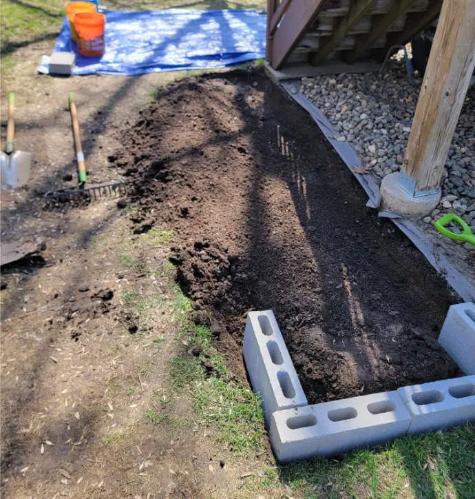 Ground Prep, Showing How To Lay the Base Work for Concrete Block Garden Bed