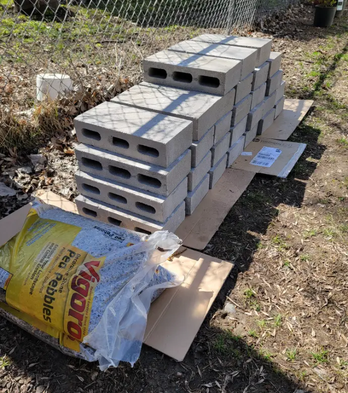 Stacked Concrete Blocks - Budget Friendly Raised Bed